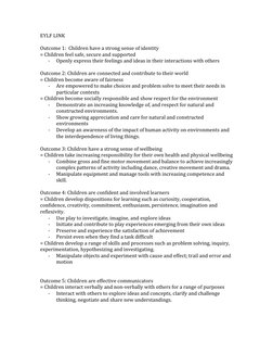 EYLF LINK 
 
Outcome 1:  Children have a strong sense of identity 
= Children feel safe, secure and supported 
- 
Openly expr