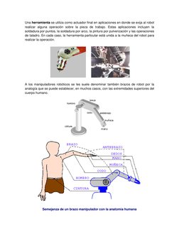 Una herramienta se utiliza como actuador final en aplicaciones en donde se exija al robot 
realizar alguna operación sobre la