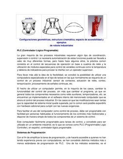 paralelo 
 
 
 
 
Configuraciones geométricas, estructura cinemática, espacio de accesibilidad y 
ejemplos 
de robots industr