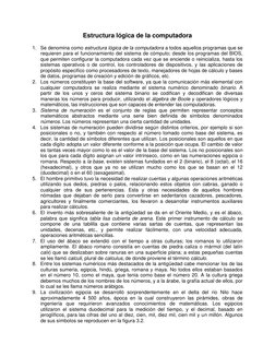 Estructura lógica de la computadora 
 
1. Se denomina como estructura lógica de la computadora a todos aquellos programas que