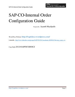 SAP Internal Order Configuration Guide | PDF | Computing | Business ...