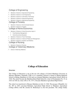 College of Engineering 
 
Bachelor of Science in Agricultural Engineering 
 
Bachelor of Science in Civil Engineering 
 
B