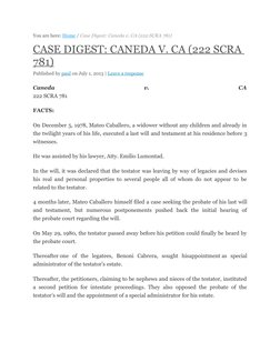 You are here: Home  (http://lawtechworld.com/blog)/ Case Digest: Caneda v. CA (222 SCRA 781)
CASE DIGEST: CANEDA V. CA (222 S