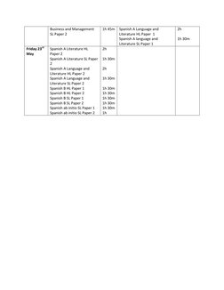 IB Exam Schedule May 2014 | PDF
