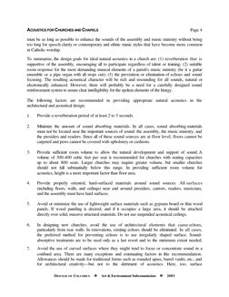 ACOUSTICS FOR CHURCHES AND CHAPELS
Page 4
DIOCESE OF COLUMBUS     aa     Art & Environment Subcommission     aa     2003
must