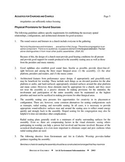ACOUSTICS FOR CHURCHES AND CHAPELS
Page 5
DIOCESE OF COLUMBUS     aa     Art & Environment Subcommission     aa     2003
irre