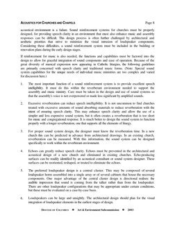 ACOUSTICS FOR CHURCHES AND CHAPELS
Page 8
DIOCESE OF COLUMBUS     aa     Art & Environment Subcommission     aa     2003
acou