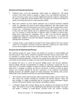 ACOUSTICS FOR CHURCHES AND CHAPELS
Page 9
DIOCESE OF COLUMBUS     aa     Art & Environment Subcommission     aa     2003
7.