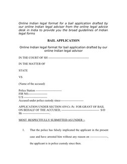 High Court Bail Application Format | PDF