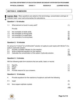 Grade 11 Acids and Bases Notes | PDF | Acid | Ph