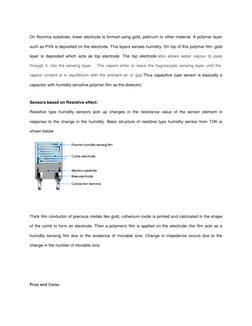 On Alumina substrate, lower electrode is formed using gold, platinum or other material. A polymer layer 
such as PVA is depos