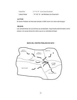 Latitud Sur
           : 12° 14’ 10’’  de la Línea Ecuatorial
Latitud Oeste            
: 74° 56’ 19’’  del Meridiano de Gree
