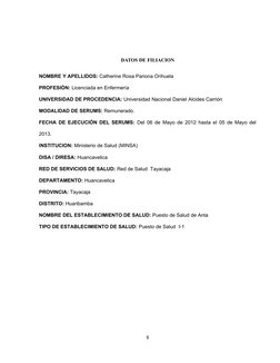 DATOS DE FILIACION
NOMBRE Y APELLIDOS: Catherine Rosa Pariona Orihuela
PROFESIÓN: Licenciada en Enfermería
UNIVERSIDAD DE PRO