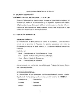 DIAGNOSTICO SITUACIONAL DE SALUD
3.1.- SITUACION GEO-POLITICA
3.1.1.- ANTECEDENTES HISTÓRICOS DE LA LOCALIDAD
El Centro Pobla