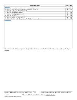 Central Line Care Bundle Checklist | PDF | Medical Equipment | Medicine