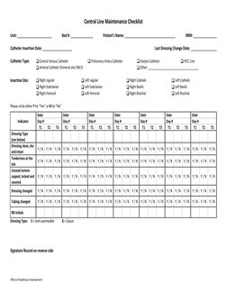 Central Line Care Bundle Checklist | PDF | Medical Equipment | Medicine