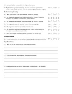 Program Evaluation Survey for Students | PDF | Program Evaluation ...