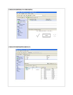 CMOS INVERTER LVS CHECKING: 
 
 
 
CMOS INVERTER PEX RESULT: 
 
 
 
