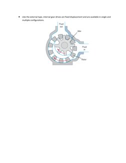  Like the external type, internal gear drives are fixed displacement and are available in single and 
multiple configuration