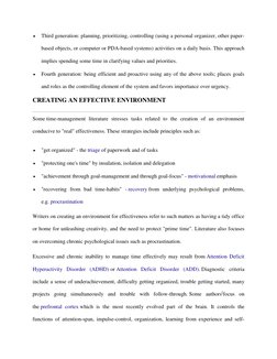 
Third generation: planning, prioritizing, controlling (using a personal organizer, other paper-
based objects, or computer