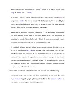  
A particular method of applying the ABC method[18]  (http://en.wikipedia.org/wiki/Time_management#cite_note-18)assigns "A"