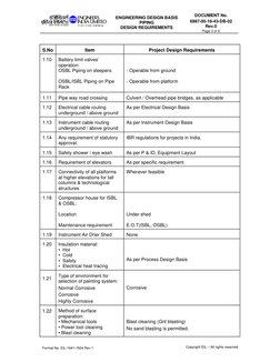 ENGINEERING DESIGN BASIS 
PIPING 
DESIGN REQUIREMENTS 
DOCUMENT No. 
6987-00-16-43-DB-02
Rev.0 
Page 3 of 6 
 
 
Format No.