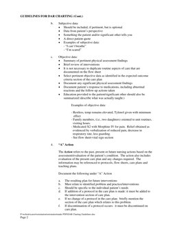 P:\website\career\orientation\orientation\make PDF\DAR Charting Guidelines.doc 
Page 2 
GUIDELINES FOR DAR CHARTING (Cont.)