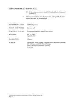 P:\website\career\orientation\orientation\make PDF\DAR Charting Guidelines.doc 
Page 4 
 
GUIDELINES FOR DAR CHARTING (Cont.)