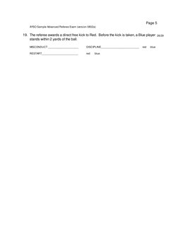 AYSO Advanced Referee Exam Sample | PDF | Referee | Team Sports