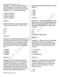 100 Aptitude Test Questions for Exams | PDF | Speed | Test (Assessment)