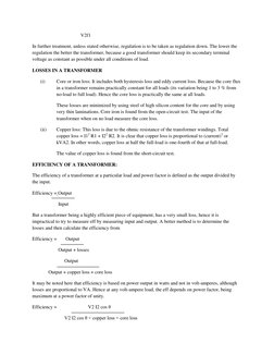 Transformer Voltage Regulation & Efficiency | PDF | Transformer ...