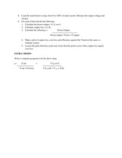Transformer Voltage Regulation & Efficiency | PDF | Transformer ...