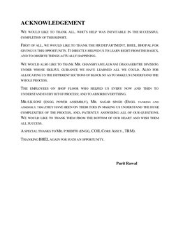 ACKNOWLEDGEMENT  
WE  WOULD  LIKE  TO  THANK  ALL,  WHO’S  HELP  WAS  INEVITABLE  IN  THE SUCCESSFUL 
COMPLETION OF