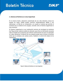 4. Sistema de Monitoreo en Línea Copperhead 
 
En el entorno hostil y altamente contaminado de una criba vibratoria, incl
