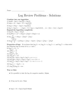 Logarithm Problems and Solutions | PDF | Logarithm | Mathematical ...