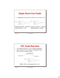 8
ECE 269
Krish Chakrabarty
15
Single Stuck-Line Faults
• A single node in the circuit is stuck-at 1 (s-a-1) or 0 (s-a-0)
A
D