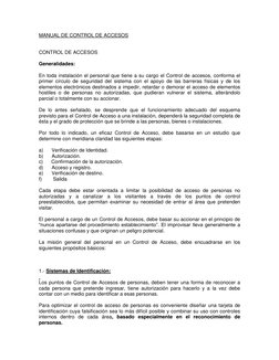 Manual de Control de Accesos en Seguridad | PDF