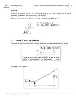 Manual Rigger Nivel A
Capitulo 1: Principios Fundamentales de Física Aplicados en Rigging
5
Diseñado por U.M.E.,