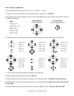T. Trimpe 2007     http://sciencespot.net/ 
 
Part C:  Electron Configuration 
 
12. How many electrons can each level hold?