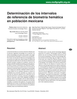 Rev Latinoamer Patol Clin, Vol. 59, Núm. 4, pp 243-250 • Octubre - Diciembre, 2012
243
www.medigraphic.org.mx
Palabras clave: