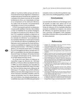 Rev Latinoamer Patol Clin, Vol. 59, Núm. 4, pp 243-250 • Octubre - Diciembre, 2012
250
Díaz PP y cols. Intervalos de referenc