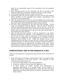 there be an unfavorable report of the committee, then the proposed 
bill is dead.
d. Upon favorable action by the committee,