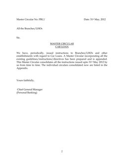 2 
 
 
Master Circular No. PBU/                     
 
                          Date: 31st May, 2012 
 
 
All the Branches/L