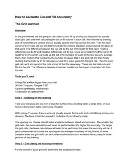 Cut and Fill Calculation Guide | PDF | Teaching Methods & Materials