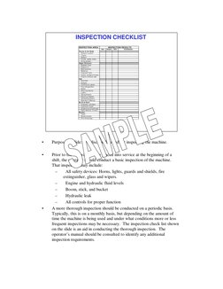 INSPECTION AREA
   INSPECTION RESULTS
Sat.
Unsat.
N/A
Comments
Carrier & Car Body
Rotation system
Tracks
Rollers
Frame, welds