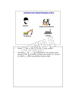 OPERATOR RESPONSIBILITIES
Operator
The Machine
Property
People Around Machine
•
Purpose of Slide:  To review the operator’s r