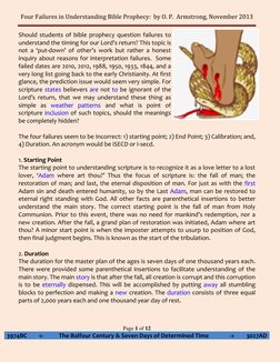 Four Failures in Understanding Bible Prophecy: by O. P. Armstrong, November 2013
Page 1 of 12
3974BC
<- Th