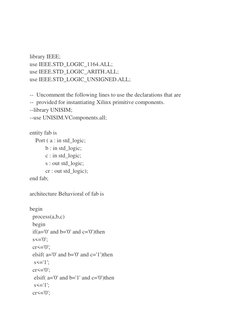Structural VHDL Code for Full Adder | PDF | Vhdl | Institute Of ...
