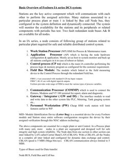 Basic Overview of Foxboro IA series DCS system:
Stations are the key active component which will communicate with each 
other
