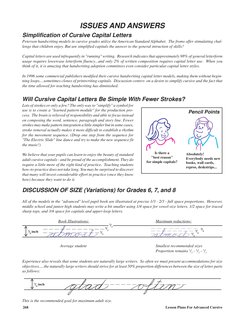 268
Lesson Plans For Advanced Cursive
ISSUES AND ANSWERS
Simplification of Cursive Capital Letters
Peterson handwriting model